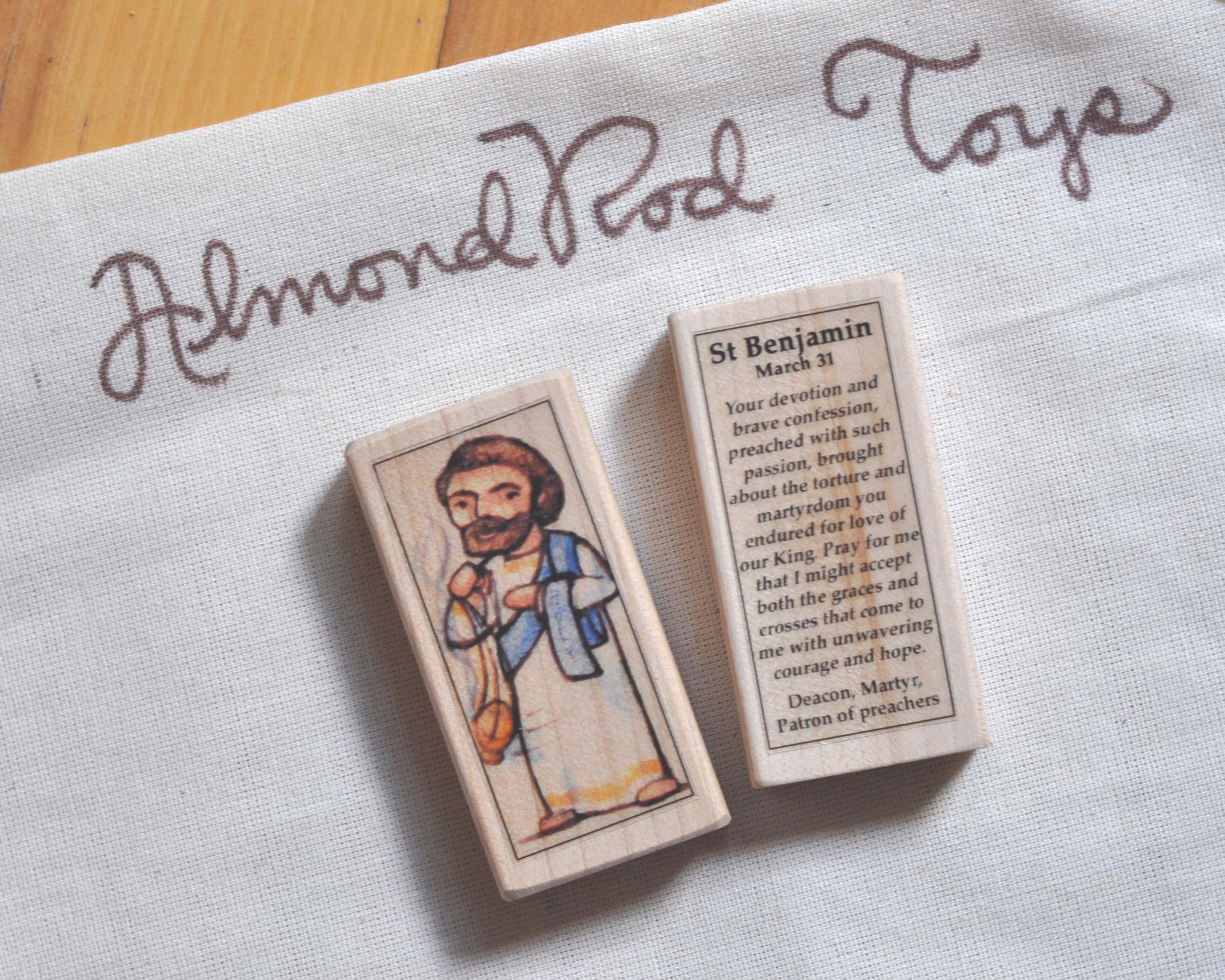 St Benjamin the Martyr Patron Saint Block With Gift Bag // Deacon ...