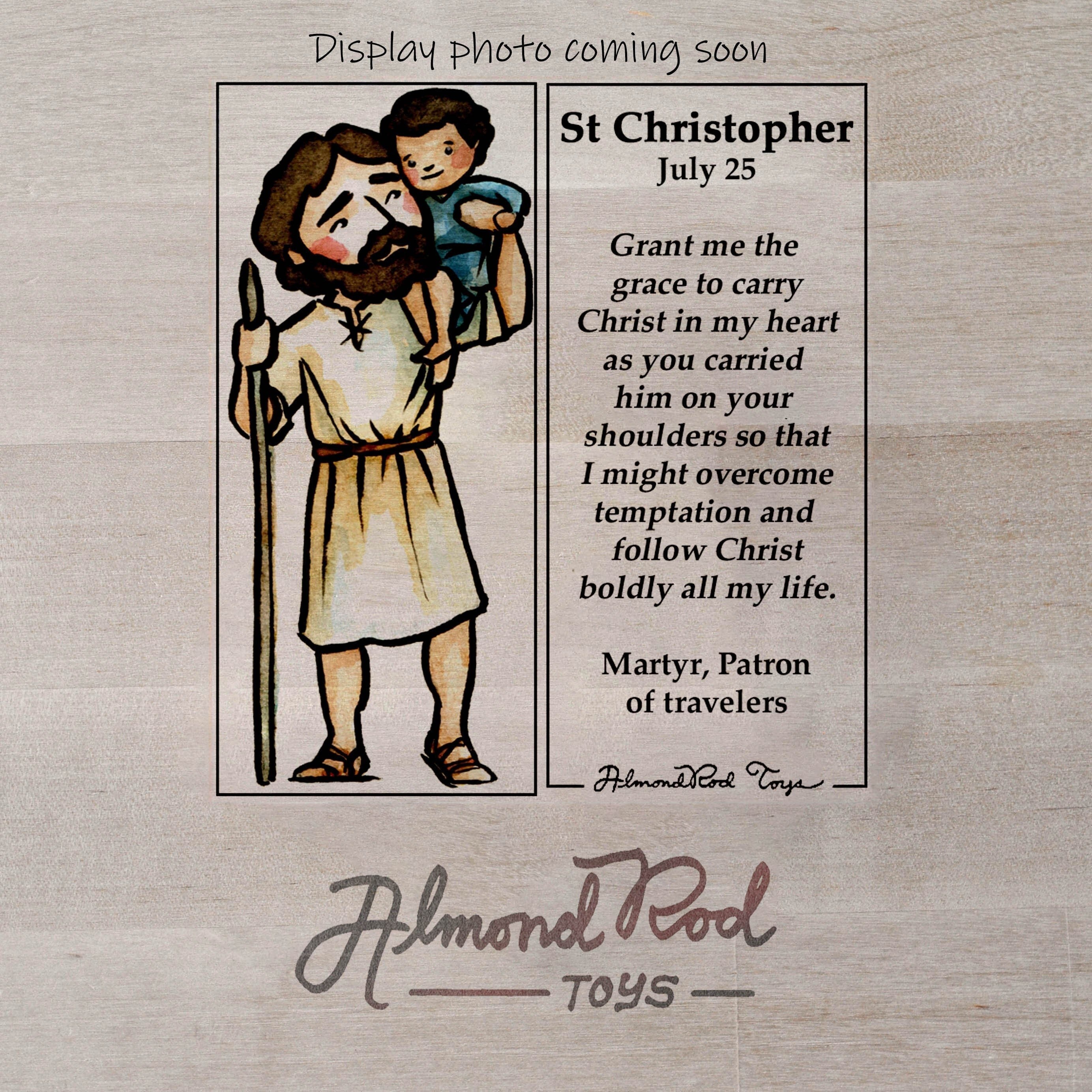 St Christopher Patron Saint Block With Gift Bag // Patron of Travelers ...