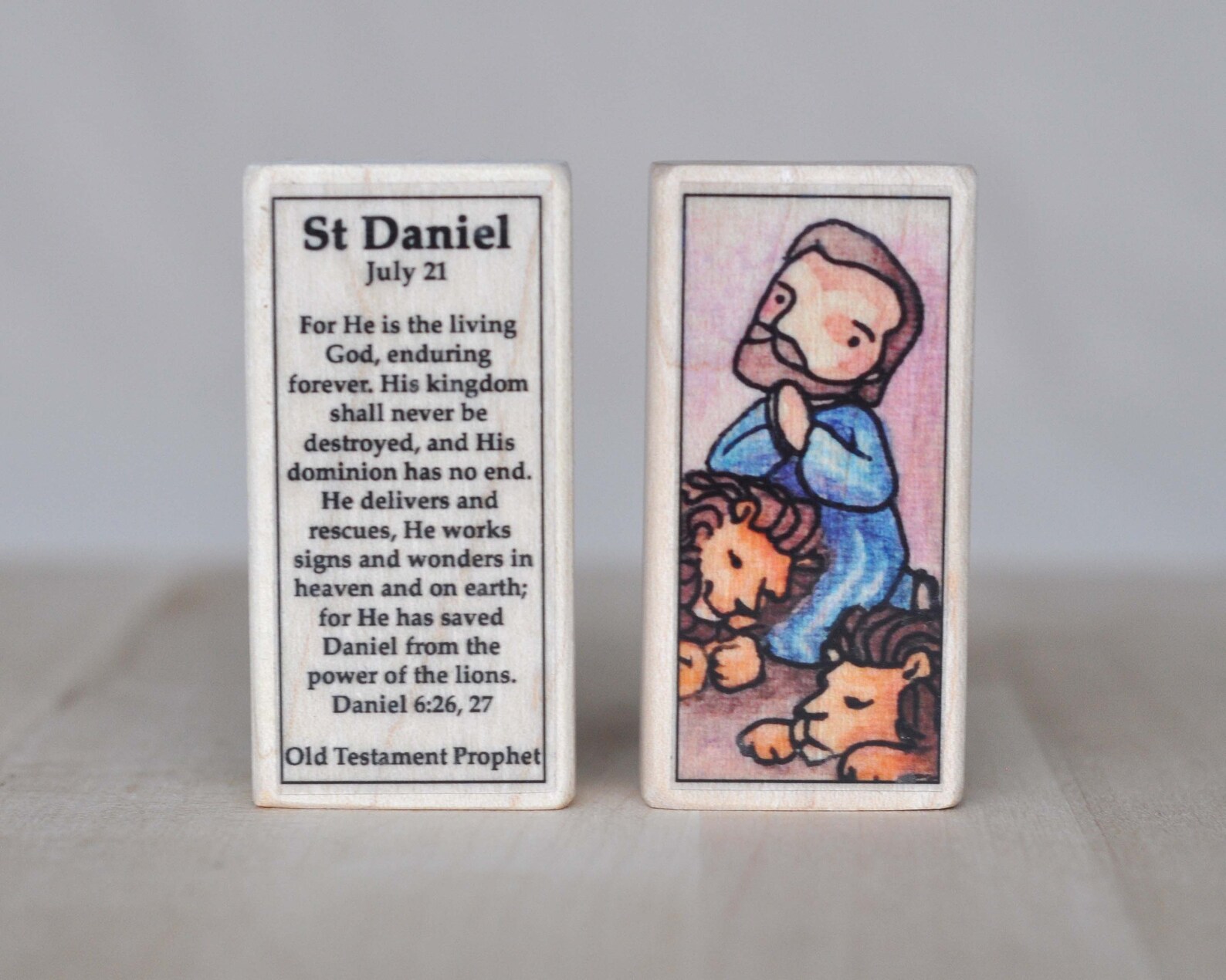 St Daniel of the Old Testament Patron Saint Block With Gift Etsy