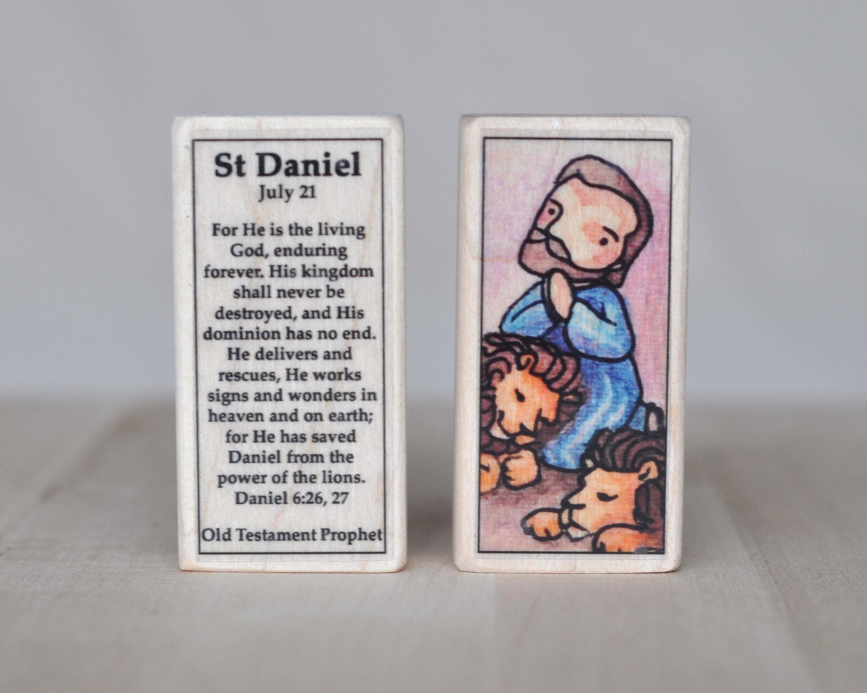 St Daniel of the Old Testament Patron Saint Block with gift Etsy