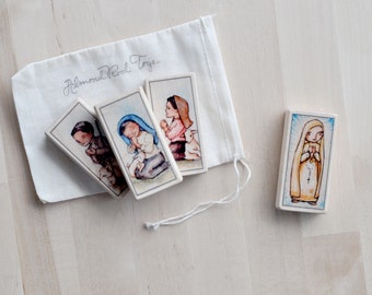 Fatima Saint Block Set - Our Lady of Fatima and the 3 Fatima Children // Saints Jacinta & Francisco, Sr Lucia