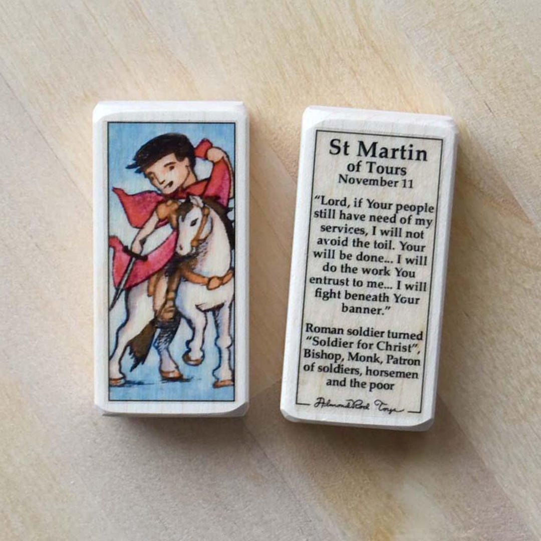 St Martin of Tours Patron Saint Block With Gift Bag // Patron of ...