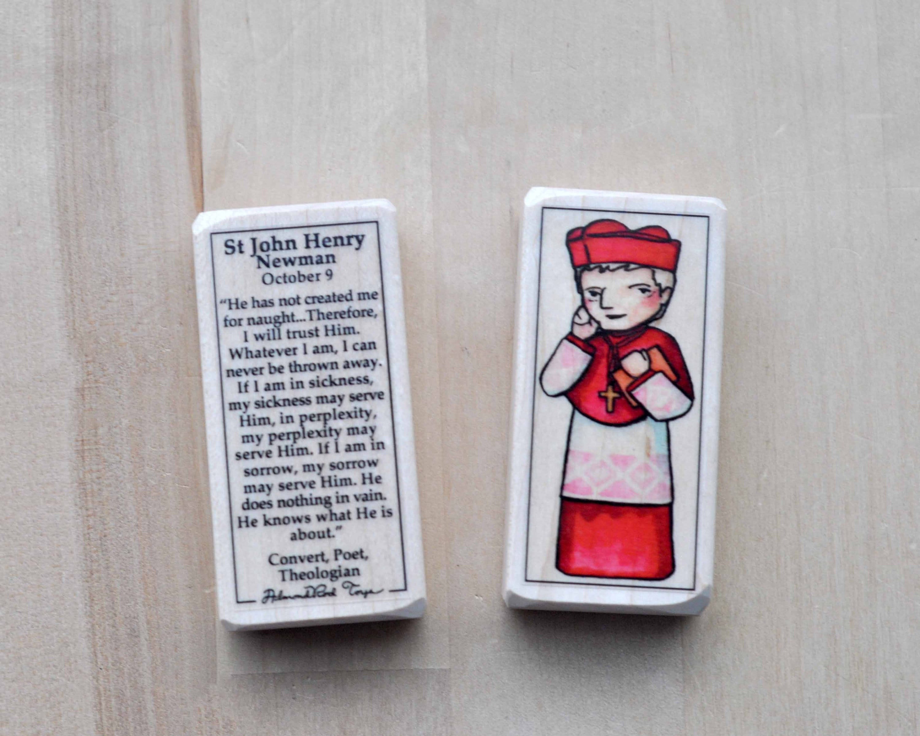 St John Henry Newman Patron Saint Block with gift bag // convert, poet, theologian // Catholic Toys by AlmondRod Toys