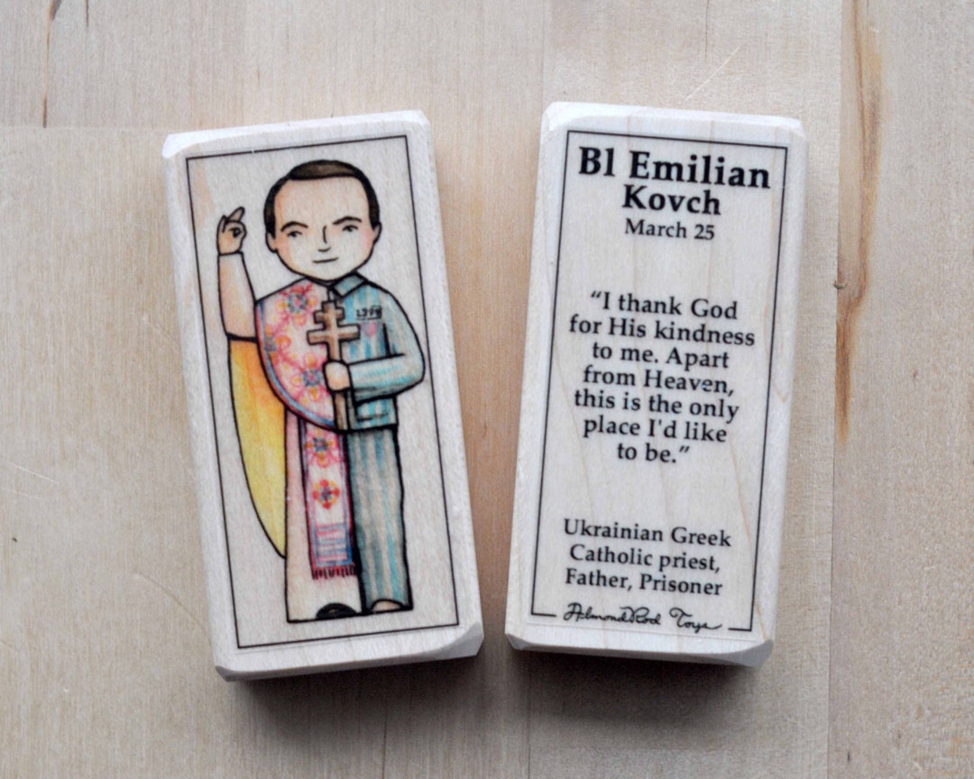 Bl Emilian Kovch Patron Saint Block With Gift Bag // Ukrainian Greek ...