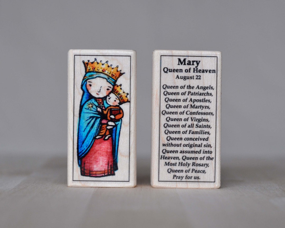 St Mary, Queen of Heaven Patron Saint Block With Gift Bag // Our Lady ...