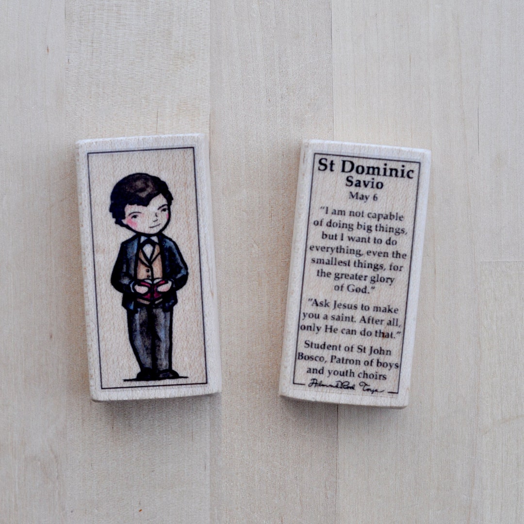 St Dominic Savio Patron Saint Block With Gift Bag // Patron of Boys and ...