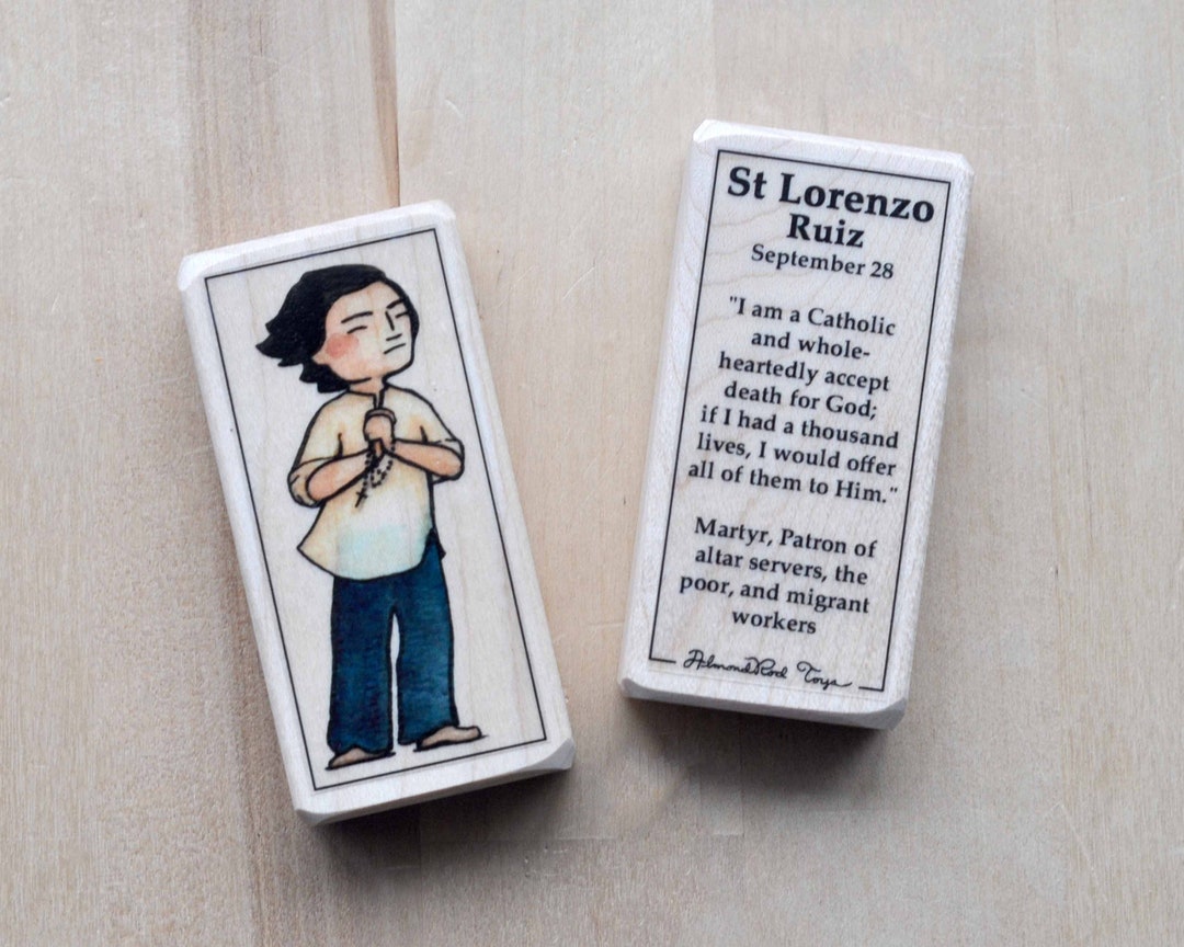 St Lorenzo Ruiz Patron Saint Block With Gift Bag // Filipino Patron of ...
