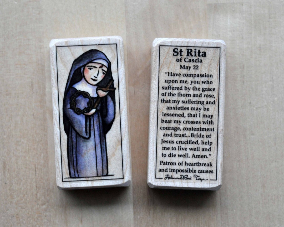 St Rita of Cascia Patron Saint Block With Gift Bag // Patron of ...
