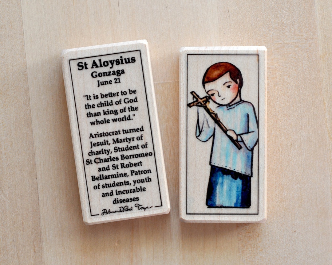 St Aloysius Gonzaga Patron Saint Block With Gift Bag // Patron of ...