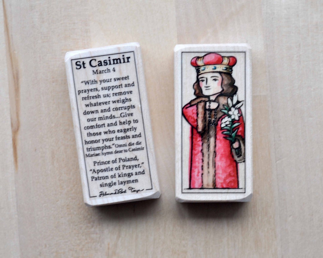 St Casimir Patron Saint Block With Gift Bag // Patron of Kings and