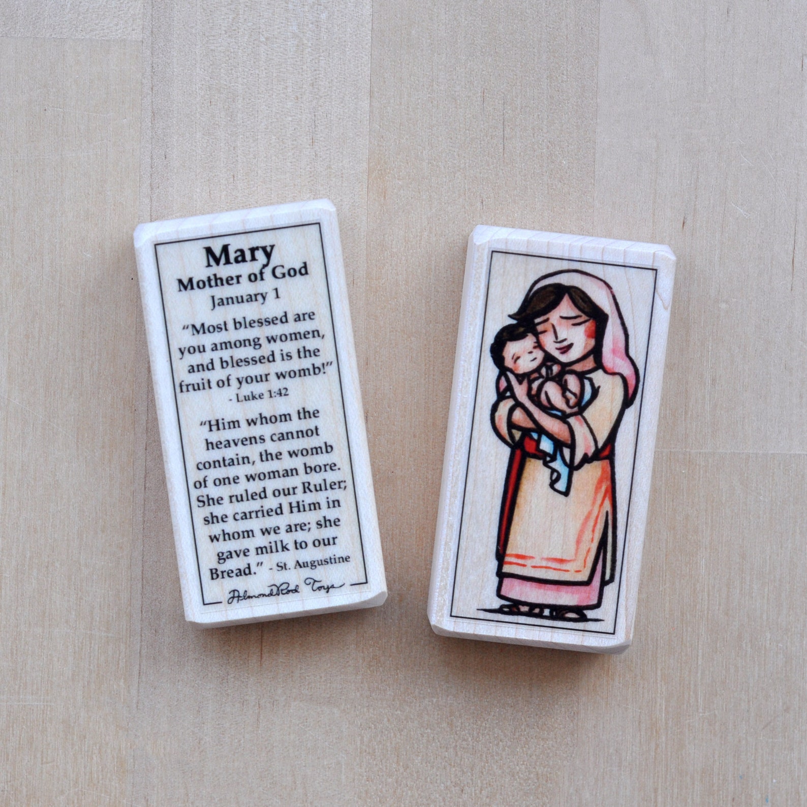 St Mary, Mother of God Patron Saint Block With Gift Bag // Madonna and ...