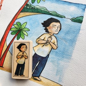 St Lorenzo Ruiz Patron Saint Block With Gift Bag // Filipino Patron of ...
