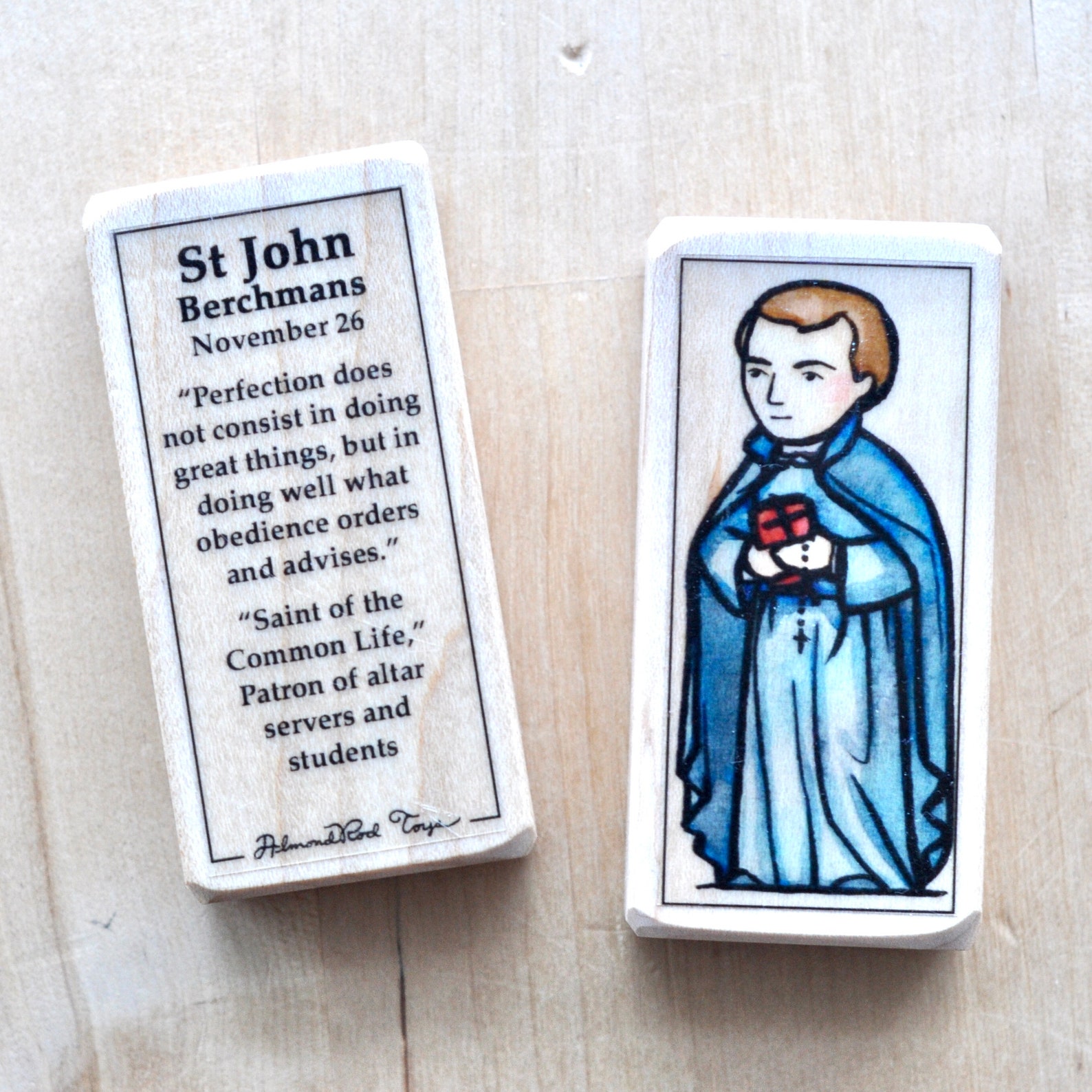 St John Berchmans Patron Saint Block With Gift Bag // Patron of Altar ...