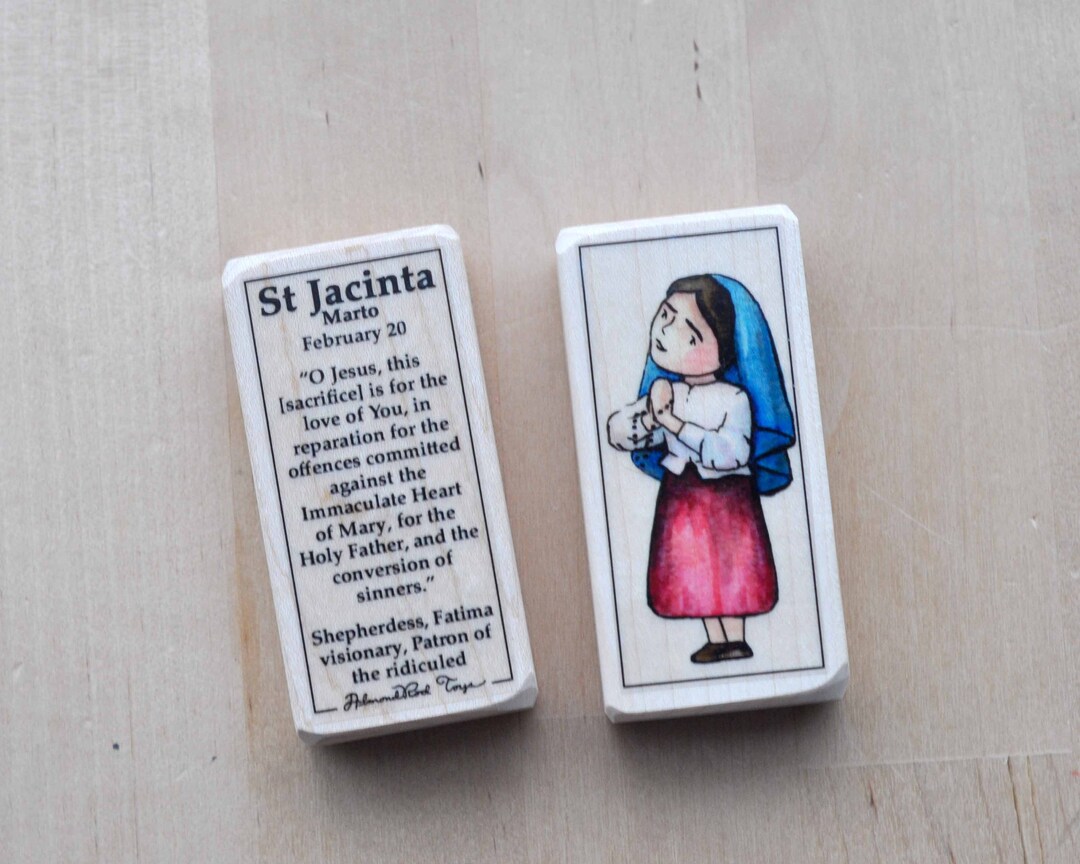 St Jacinta Marto of Fatima Patron Saint Block With Gift Bag // Fatima ...