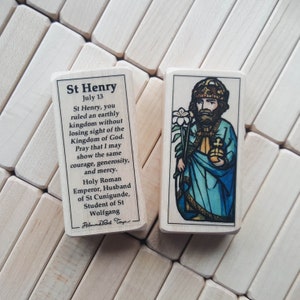 St Henry Patron Saint Block with gift bag // Holy Roman Emperor // Catholic Toys by AlmondRod Toys