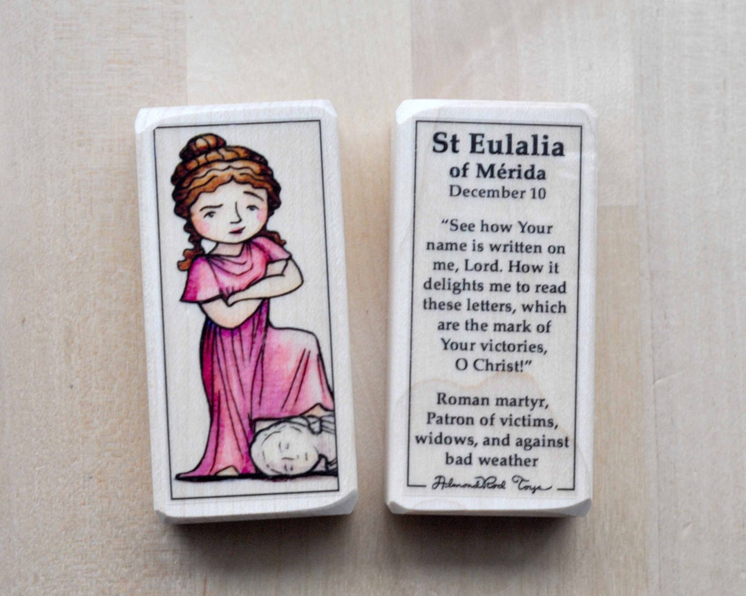 St Eulalia of Merida Patron Saint Block With Gift Bag // Patron of ...