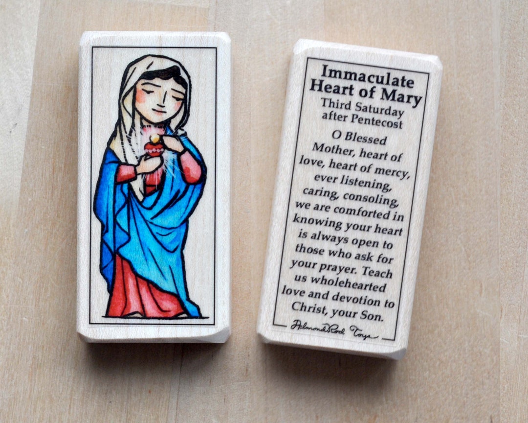 Immaculate Heart of Mary Patron Saint Block With Gift Bag // Catholic ...