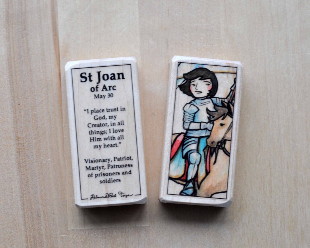 St Joan of Arc Patron Saint Block With Gift Bag // Catholic Toys by ...