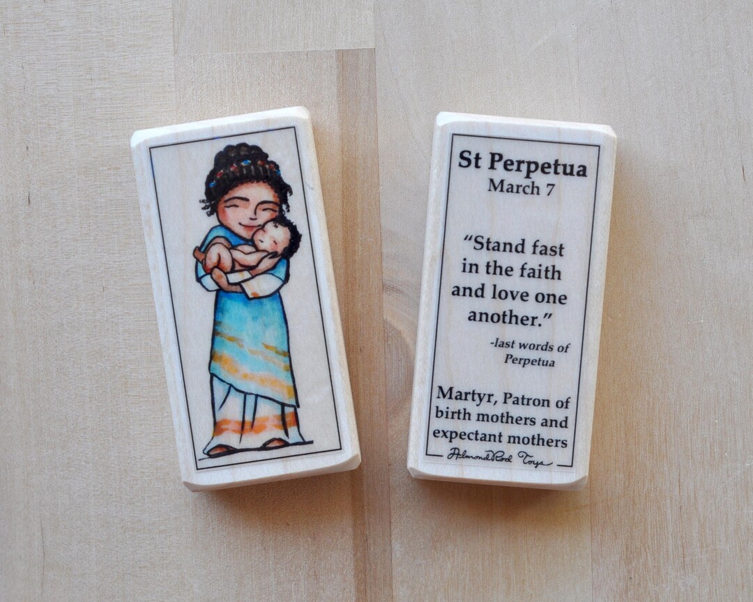 St Perpetua Patron Saint Block with gift bag // Patron of mothers