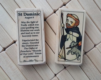 St Dominic Patron Saint Block with gift bag // Catholic Toys by AlmondRod Toys