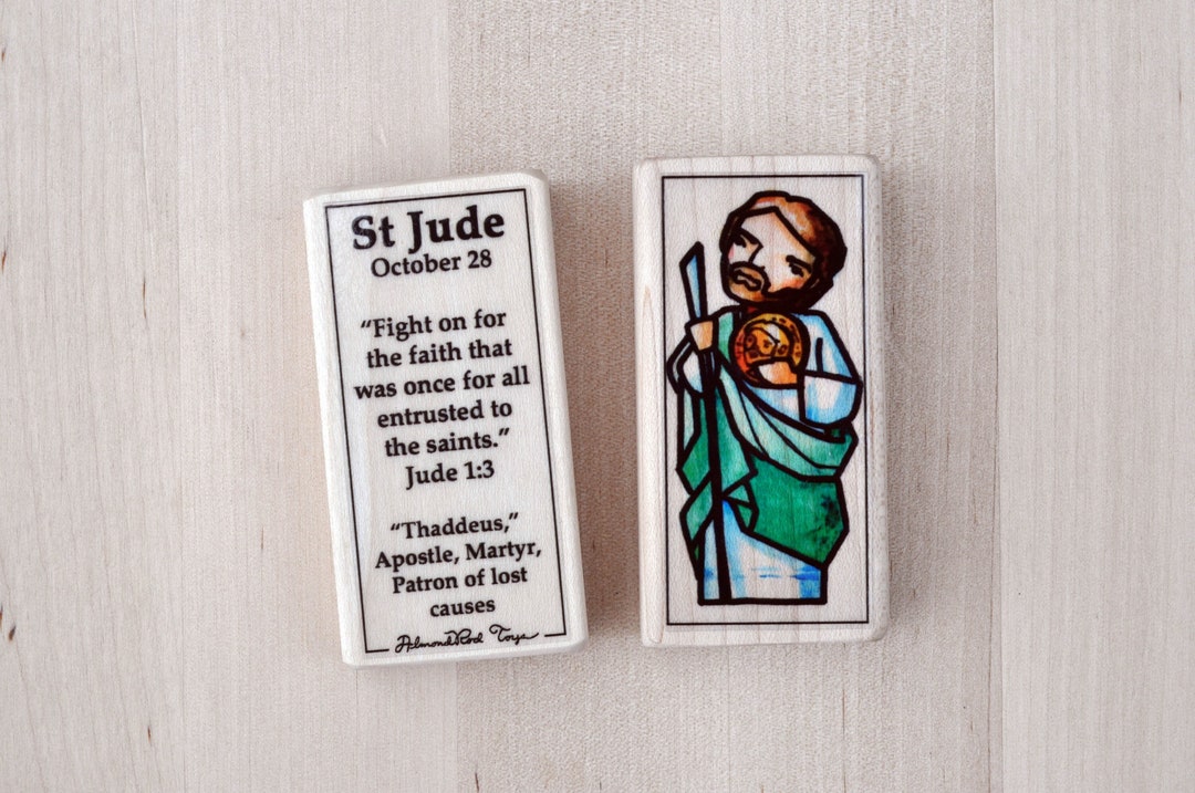 St Jude Patron Saint Block With Gift Bag // Patron of Lost Causes ...