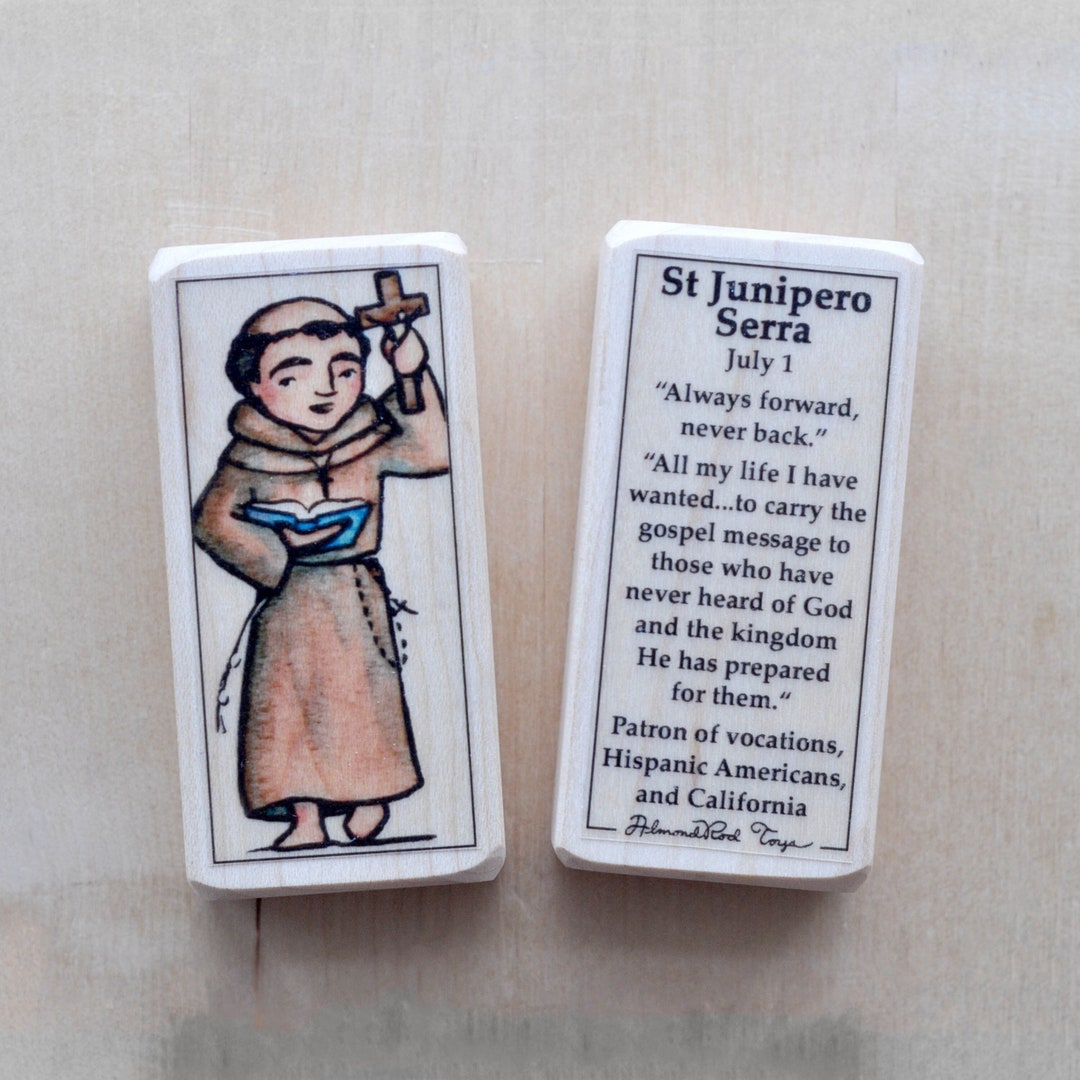 St Junipero Serra Patron Saint Block With Gift Bag // Patron of ...