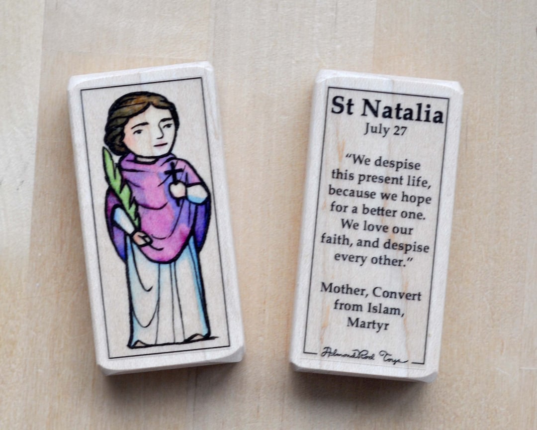 St Natalia Patron Saint Block With Gift Bag // Catholic Toys by ...