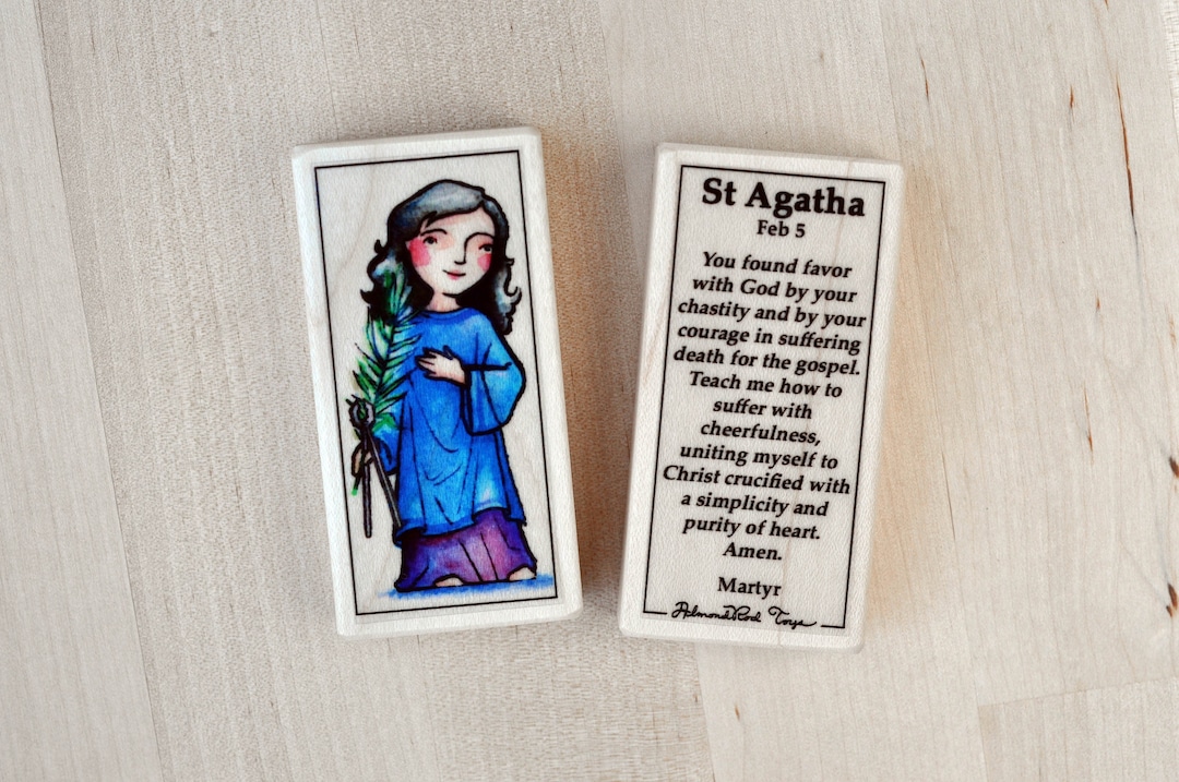 St Agatha Patron Saint Block With Gift Bag // Patron of Nurses, Breast ...