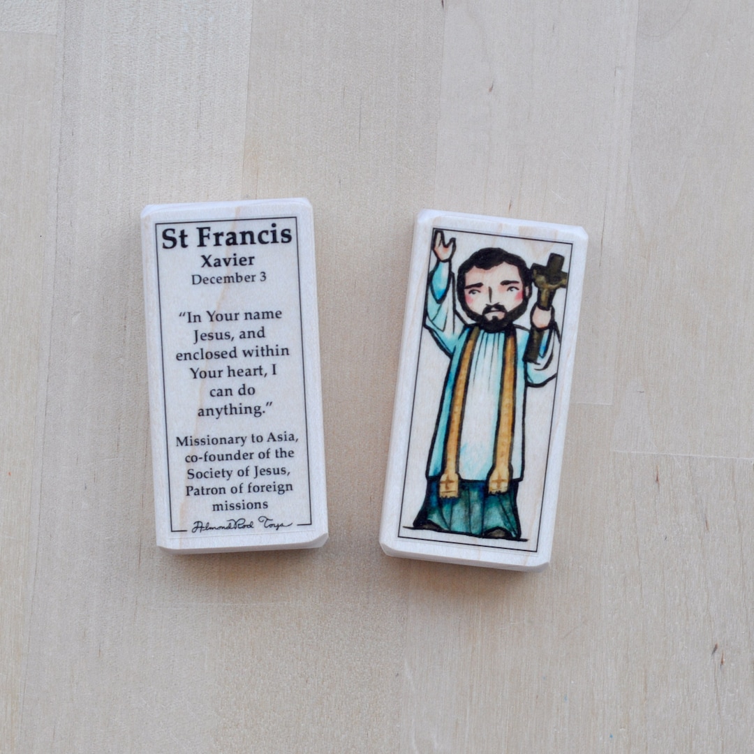 St Francis Xavier Patron Saint Block With Gift Bag // Patron of Foreign ...