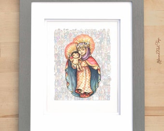 8x10 Mary Queen of Saints Art Print from Saints Around the World book // Blessed Virgin Mary // Catholic Print by AlmondRod Toys