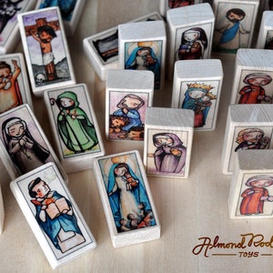 30 Patron Saint Blocks of your choice // 300 different saints to choose from // Catholic Toys by AlmondRod Toys Bild 1