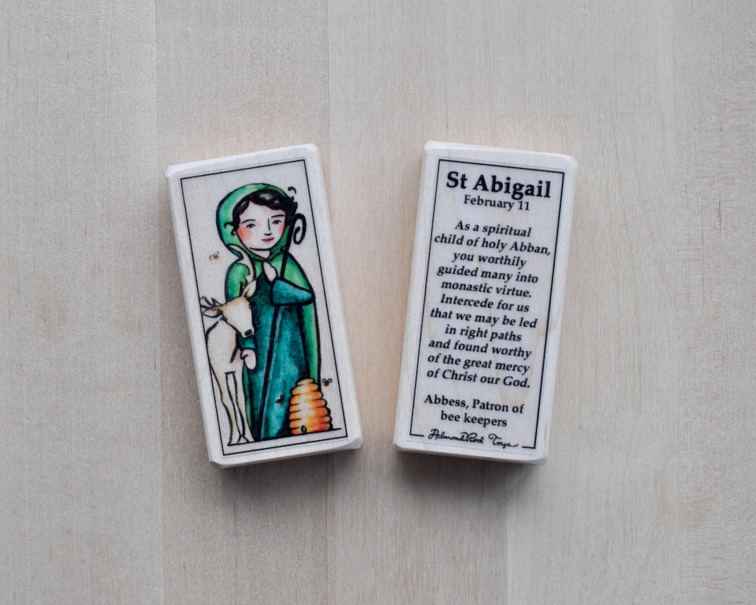 St Abigail Patron Saint Block With Gift Bag // Patron of Beekeepers ...