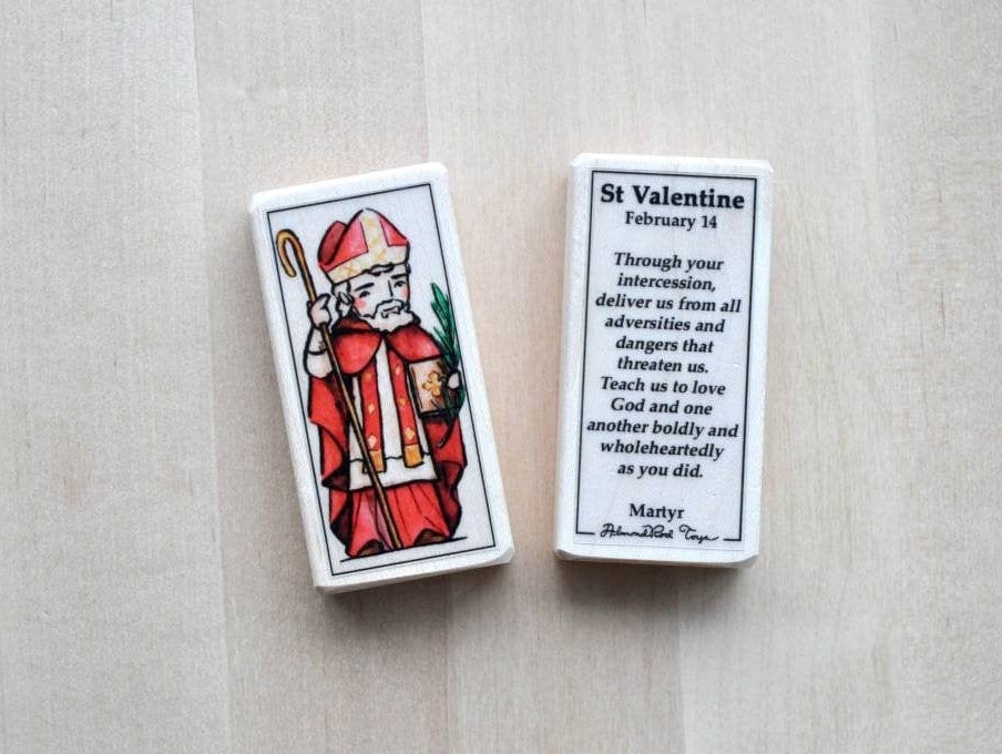 St Valentine Patron Saint Block With Gift Bag // Patron of Valentine's ...