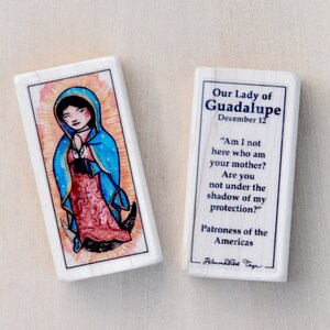 5 Advent Saint blocks // Advent Toy // Feasts of St Nicholas, Saint Lucy, Ambrose, Our lady of Guadalupe, Juan Diego image 7