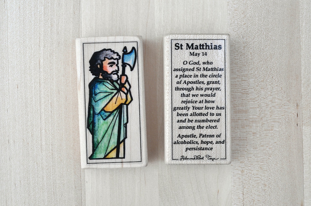 St Matthias Patron Saint Block With Gift Bag // Patron of Hope ...
