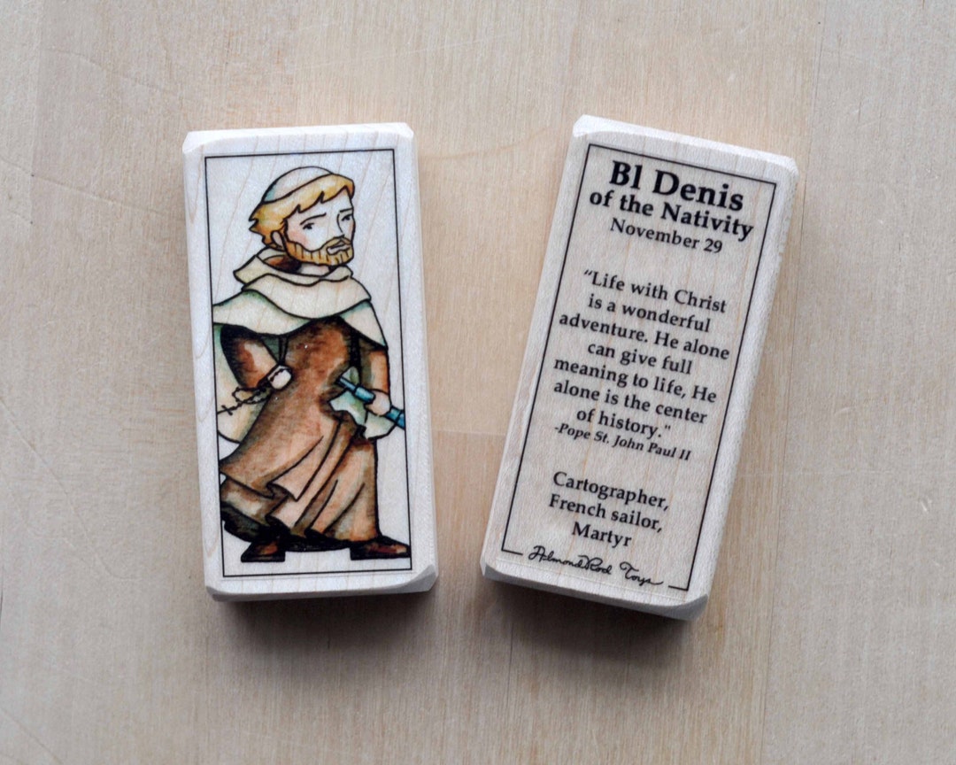 Bl Denis Patron Saint Block With Gift Bag // Carmelite, Cartographer