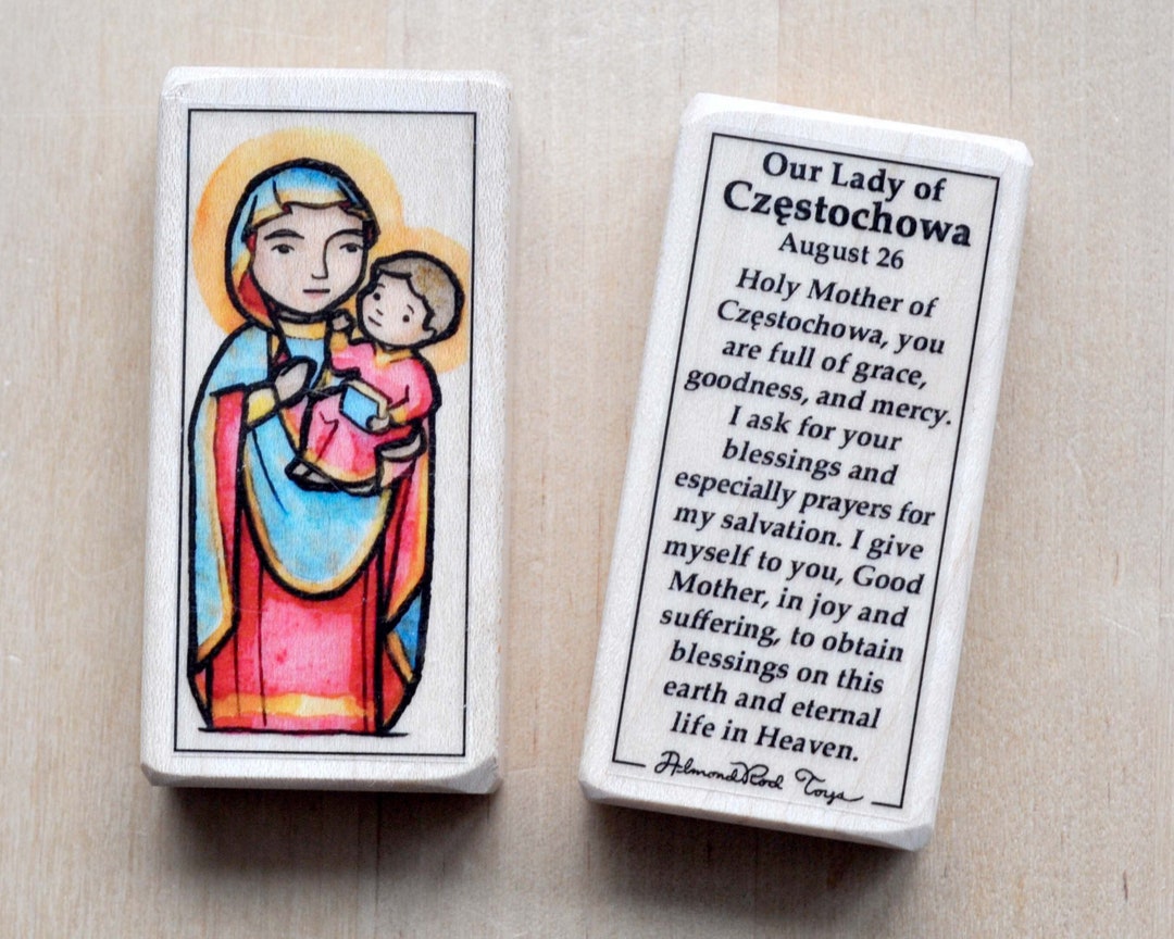 Our Lady of Czestochowa Patron Saint Block With Gift Bag // Catholic ...
