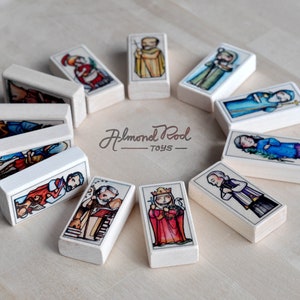 12 Patron Saint Blocks of your choice with gift bag // 300+ saints to choose from // Catholic toys and gifts by AlmondRod Toys