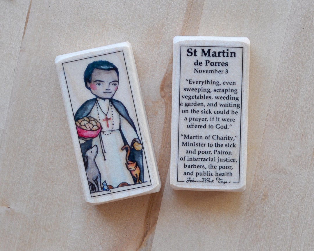 St Martin De Porres Patron Saint Block With Gift Bag // Patron of ...