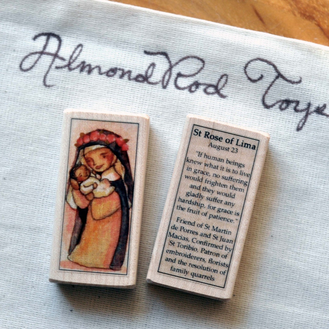 St Rose of Lima Patron Saint Block With Gift Bag // Patron of - Etsy