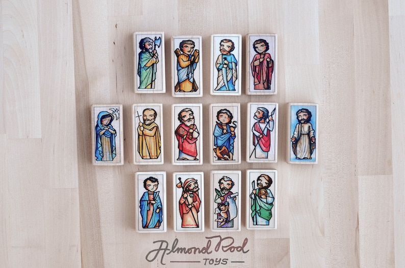 30 Patron Saint Blocks of your choice // 300 different saints to choose from // Catholic Toys by AlmondRod Toys Bild 7