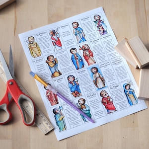 Apostles Craft Sheet // 12 Apostles, Jesus, and Mary // decoupage toys // Catholic DIY by AlmondRod Toys