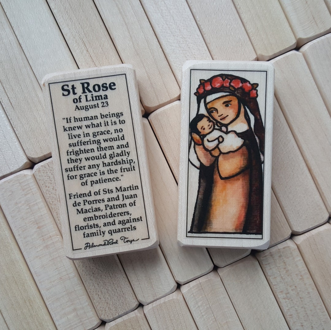St Rose of Lima Patron Saint Block With Gift Bag // Patron of Florists ...