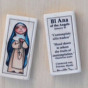 Bl Ana of the Angels Patron Saint Block with gift bag // Ana de los Angeles // Ana Monteagudo Ponce de Leon