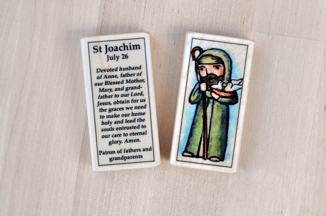 St Joachim Patron Saint Block With Gift Bag // Father of Mary Etsy