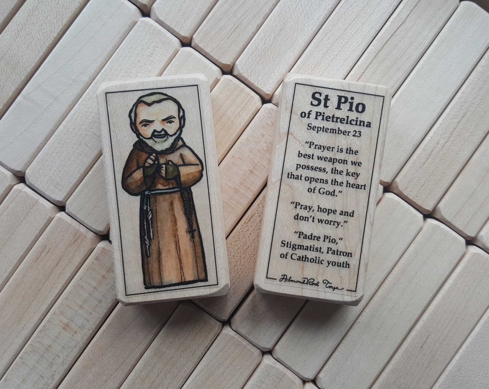 St Padre Pio Patron Saint Block With Gift Bag // Padre Pio, Patron of ...