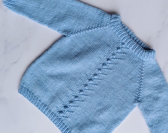 Baby & Child Sweater Knitting Pattern – DK Yarn Knit PDF – Classic Pullover