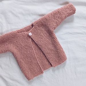 Baby Aran Cardigan Knitting Pattern, Easy Baby Knitting Pattern, PDF, Baby aran knitting patterns, Garter Stitch Baby Cardigan Pattern