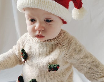 Knit Christmas Tree Sweater for Baby and Children | Christmas jumper knitting pattern | Knitting Pattern PDF download