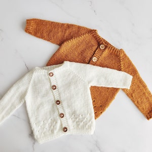 Baby Cardigan Knitting Pattern, Newborn cardigan knitting pattern, DK baby cardigan knitting pattern, Easy baby knitting patterns image 1